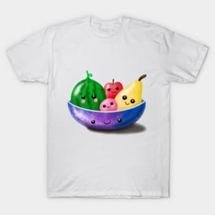 Cute bowl of happy fruits T-Shirt